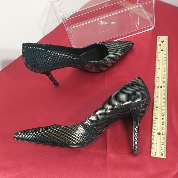 Nine West Women's SZ 9M Flax Metallic Dress Pump Silver/Black. - Picture 8 of 10